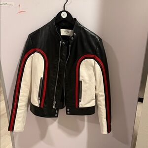 Celine Black and White Jacket with Red Details